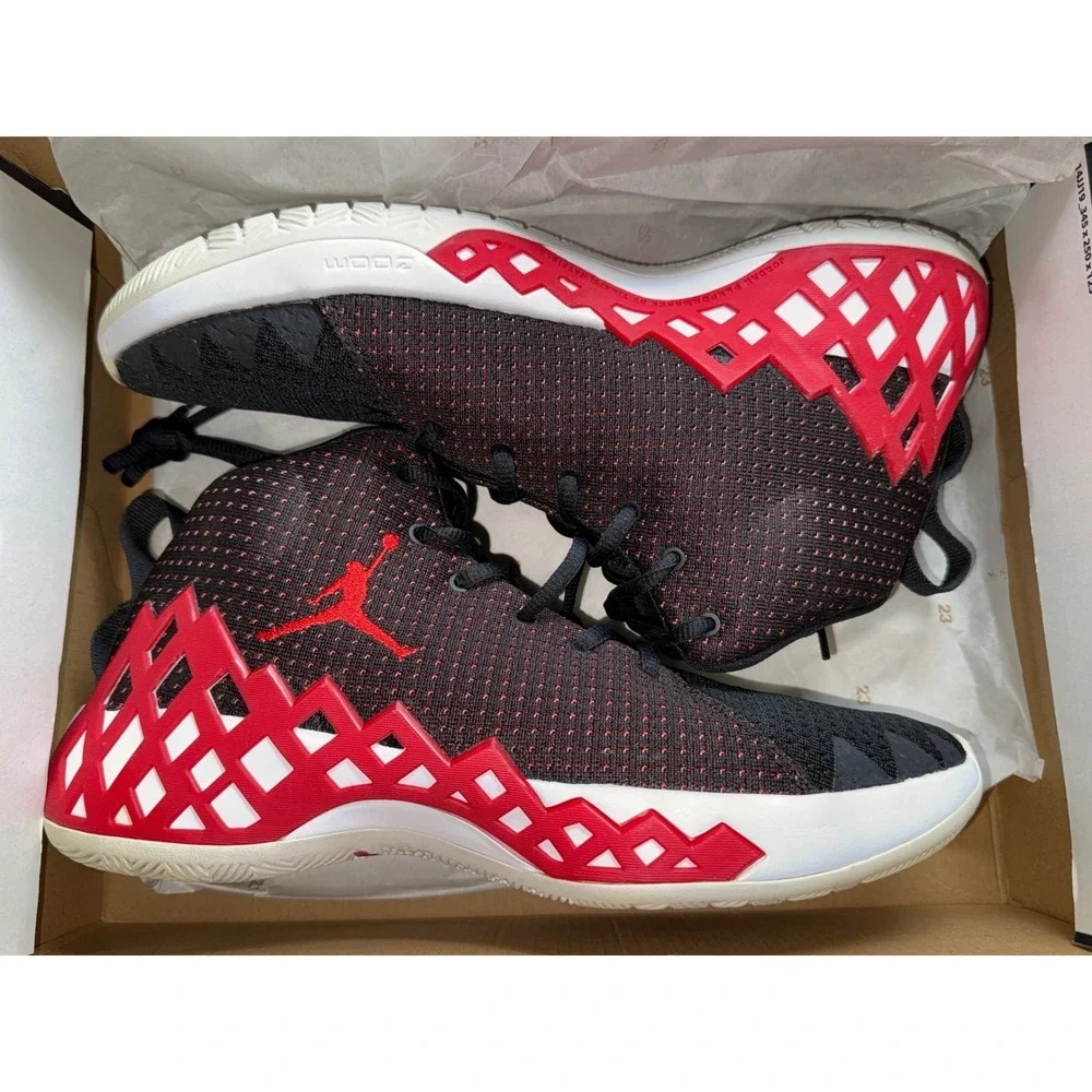 Jordan Jumpman Diamond Mid Black University Red Mens Basketball Shoes CI1204-006
